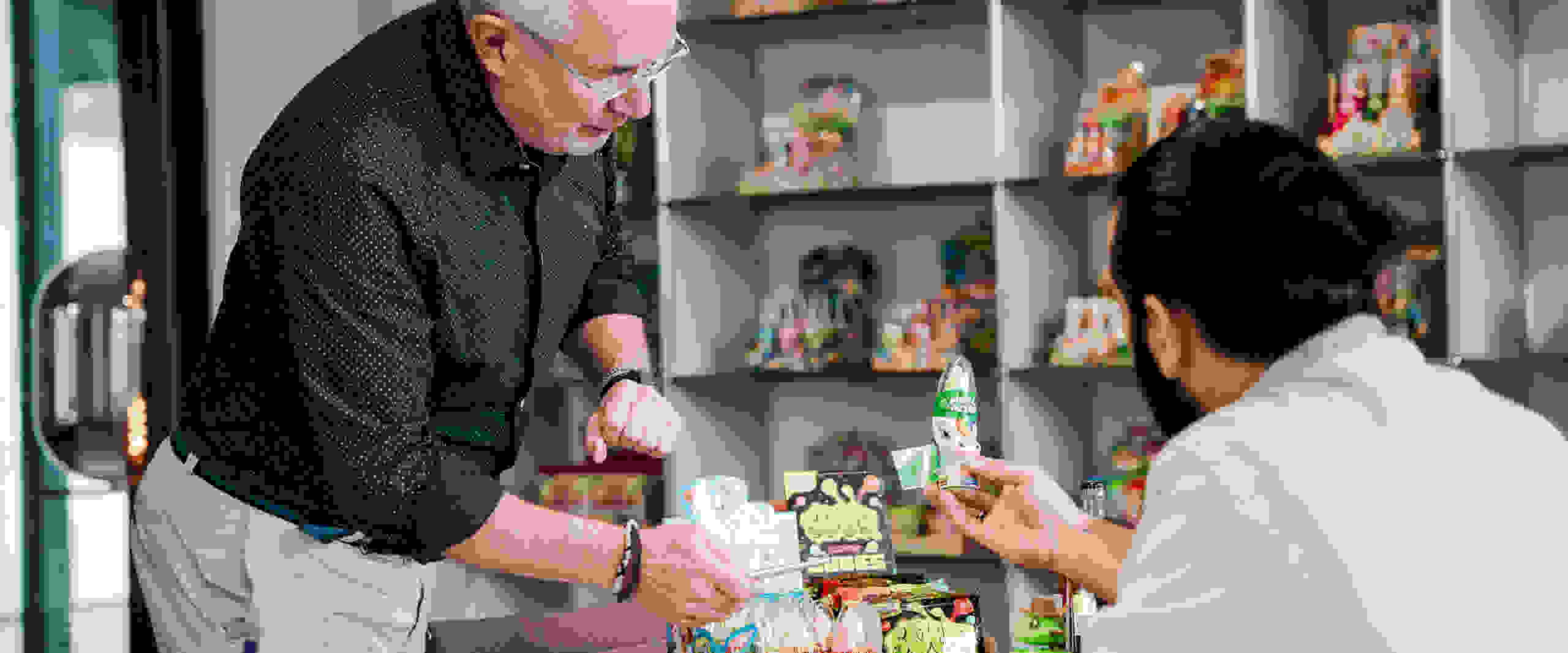 Two people in dialogue